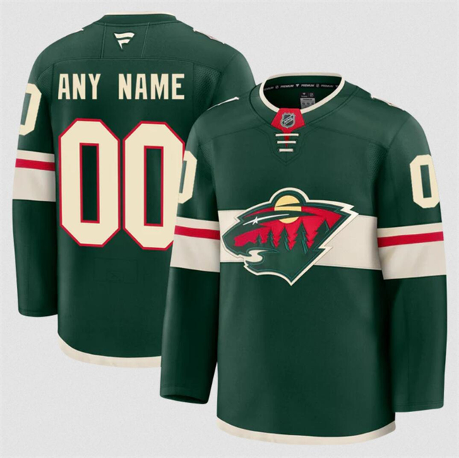 Men's Minnesota Wild ACTIVE PLAYER Custom Green 2024-25 Home Stitched Hockey Jersey